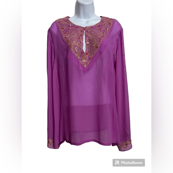 Lane Bryant Tops - Lane Bryant beaded blouse